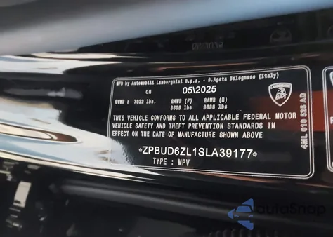 2025 Lamborghini Urus Se z USA, uszkodzony, nr VIN ZPBUD6ZL1SLA39177